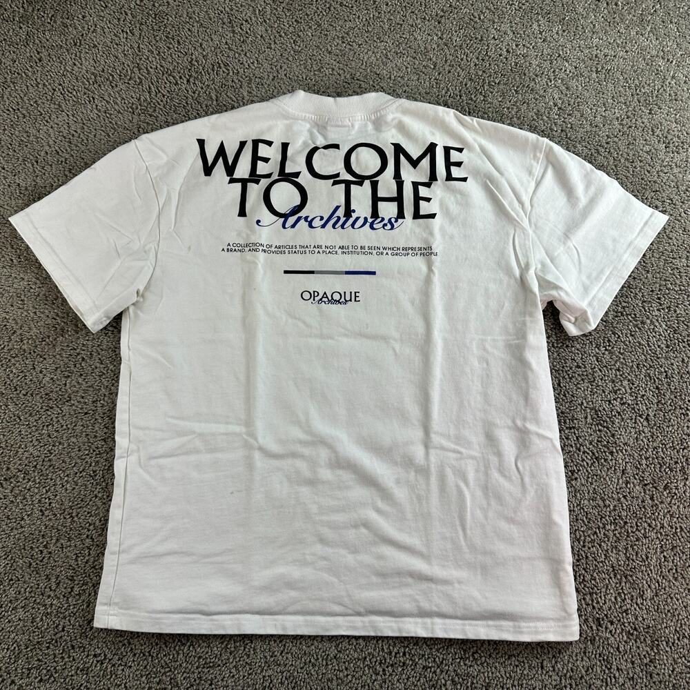 Opaque Shirt Mens XL White Welcome To The Archives Short Sleeve Casual READ